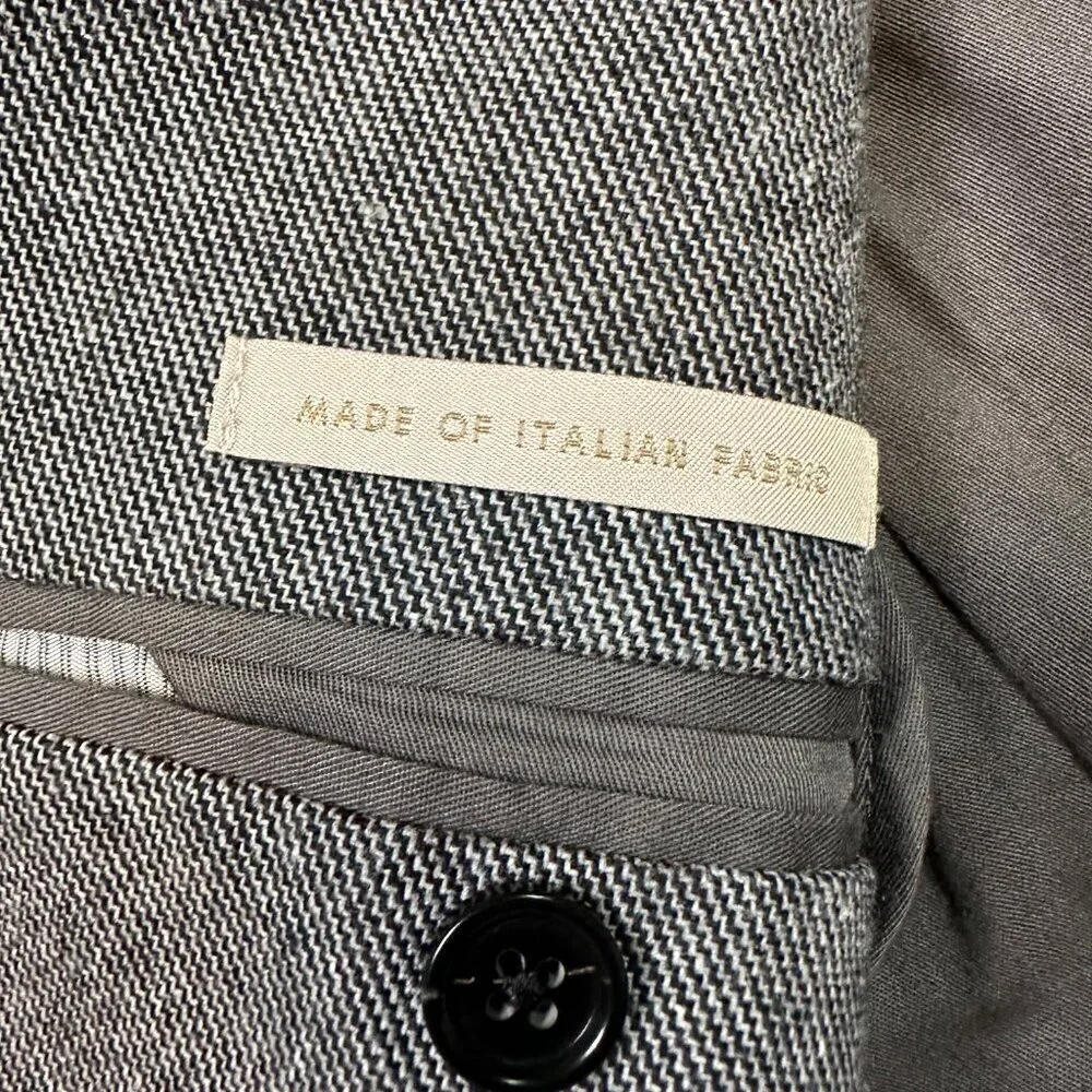 Banana Republic Slim Fit Cotton Blend Italian Fabric Grey Blazer Sport Coat 42R